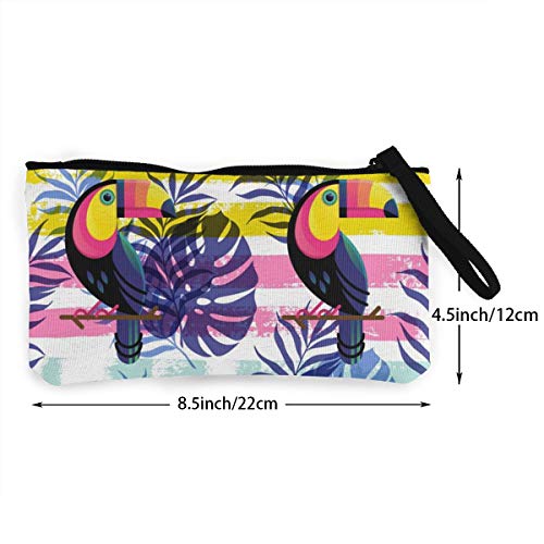 Wrution Botanical Seamless Marrón coloración del Cabello <BR>Touca - Monedero de Lona Personalizable con Cremallera, tamaño pequeño, Portable, Gran Capacidad