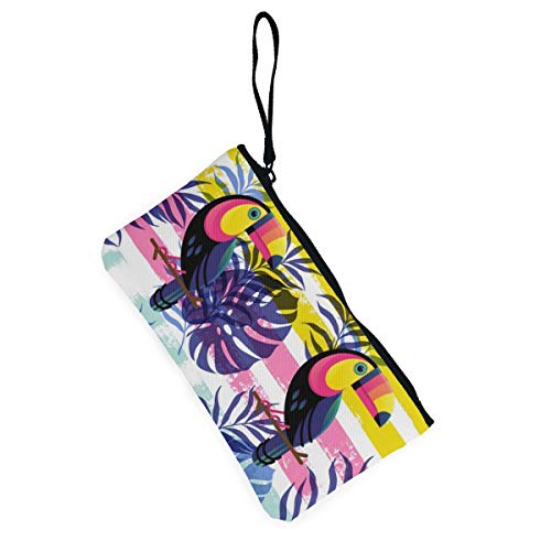 Wrution Botanical Seamless Marrón coloración del Cabello <BR>Touca - Monedero de Lona Personalizable con Cremallera, tamaño pequeño, Portable, Gran Capacidad