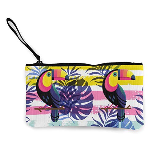 Wrution Botanical Seamless Marrón coloración del Cabello <BR>Touca - Monedero de Lona Personalizable con Cremallera, tamaño pequeño, Portable, Gran Capacidad