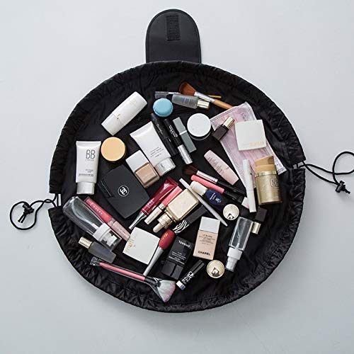 WSDYDB Funda Cosmética De Viaje Plegable Al por Mayor Bolsa De Maquillaje con Cordón para Mujer Funda De Regalo Cosmética Funcional Dom1031020   Negro