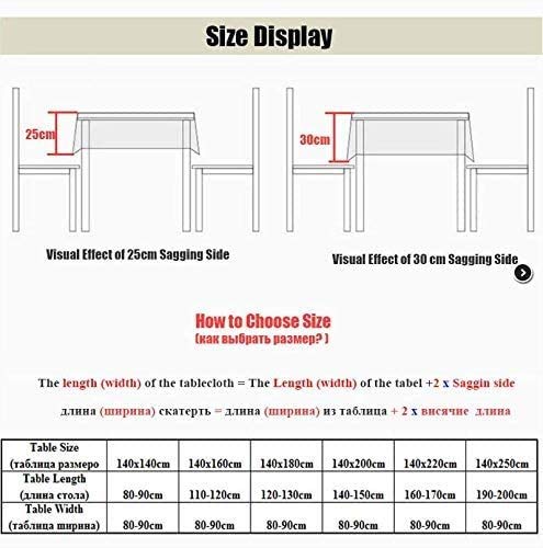 WSJIABIN Mantel Algodón Impresión Digital Antifouling a Prueba de Aceite Reutilizable Sin Lavado Protección del Medio Ambiente Mantel Rectangular Adecuado para Interiores y Exteriores 140x180cm