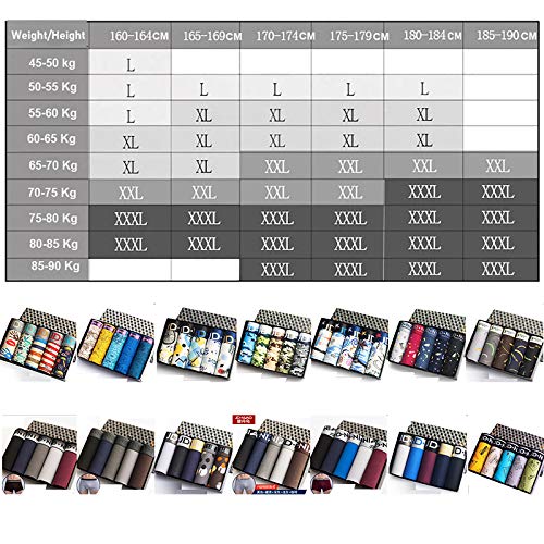 WSXQAZ 5 Unids/Lote De Ropa Interior Bóxer para Hombre, Bóxer De Algodón para Hombre, Calzoncillos Cómodos, Bragas Transpirables Suaves con Estampado Sólido para Hombre