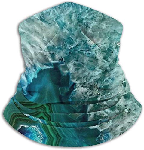 Wthesunshin Bufanda Calentadora De Cuello Aguamarina Turquesa Ágata Mineral Gema Piedra Hermosa Bufanda de Invierno Bandana Balaclava Pasamontañas Calentador de Cuello Pañuelos