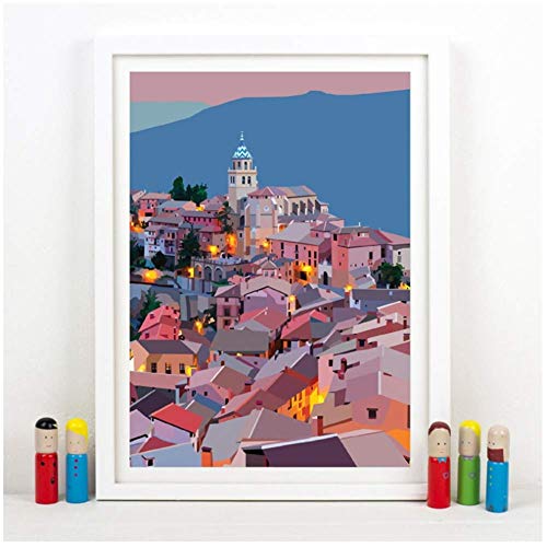 WTHKL Póster de Aragón póster artístico de pared de Teruel pintura en lienzo imágenes para decoración del hogar impresión en lienzo (50x70 cm） -20x28 pulgadas sin marco 1 Uds.