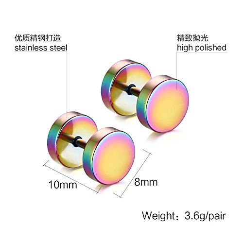 wufeng Oído Unisex de Acero Inoxidable Pendiente del Perno de Titanio Inoxidable con Mancuernas oído de Acero de Vigas de Alta Pulido Oreja Piercing Punk Estilo