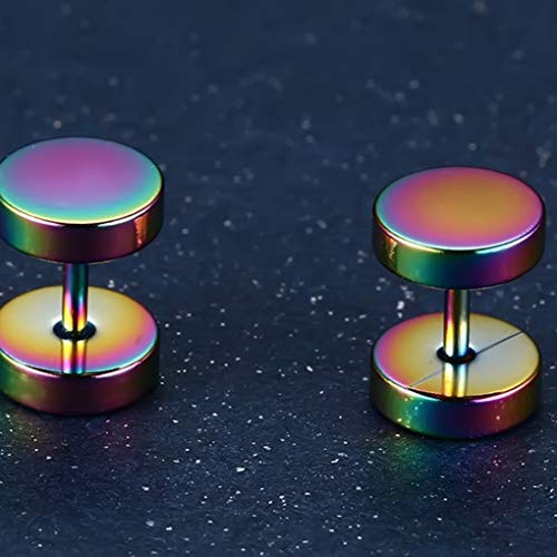 wufeng Oído Unisex de Acero Inoxidable Pendiente del Perno de Titanio Inoxidable con Mancuernas oído de Acero de Vigas de Alta Pulido Oreja Piercing Punk Estilo