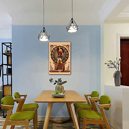 WW84 - Lienzo impreso (40,6 x 61 cm), diseño de la Liga de la Justicia, película Gal Gadot DianaCanves