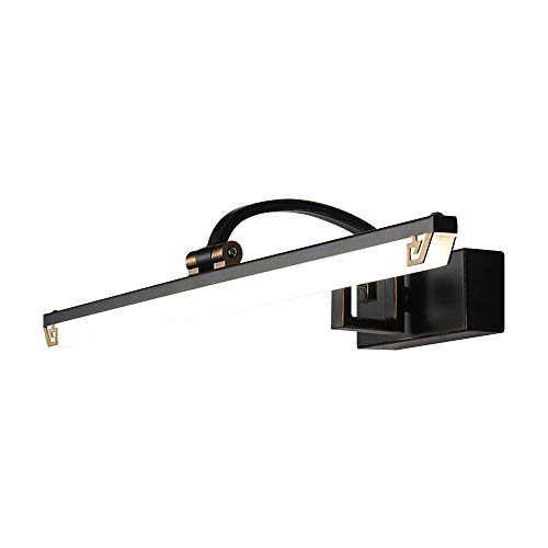 WWWJ - Luces de pared para baño, estilo chino, estilo retro, estilo clásico, para tocador o maquillaje, 3 colores, luz regulable, 8 W, 11 W, 14 W moderno L56cm Negro