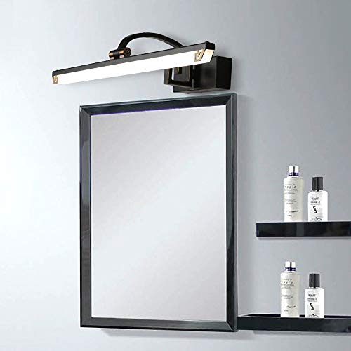 WWWJ - Luces de pared para baño, estilo chino, estilo retro, estilo clásico, para tocador o maquillaje, 3 colores, luz regulable, 8 W, 11 W, 14 W moderno L56cm Negro