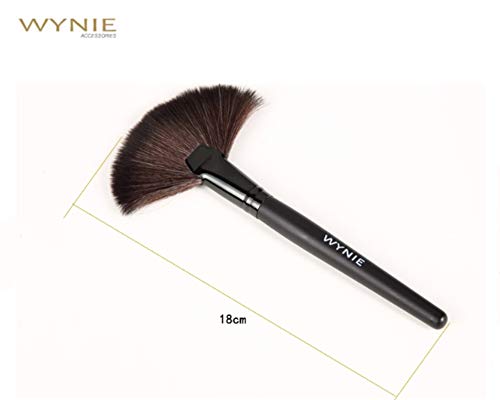 WYNIE Brocha de Maquillaje en Abanico para Polvos Iluminador de Pelo Sintetico y Cruelty Free