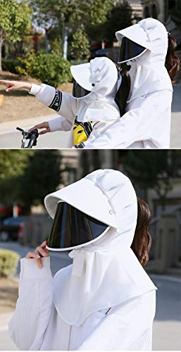WZJAM Sombrero para El Sol Protección UV Visor De Ciclismo Gorra Protectora Antiniebla Sombrero para El Sol Productos para Exteriores-Blanco_Modelos para Adultos