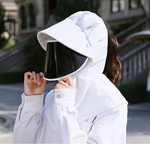 WZJAM Sombrero para El Sol Protección UV Visor De Ciclismo Gorra Protectora Antiniebla Sombrero para El Sol Productos para Exteriores-Blanco_Modelos para Adultos