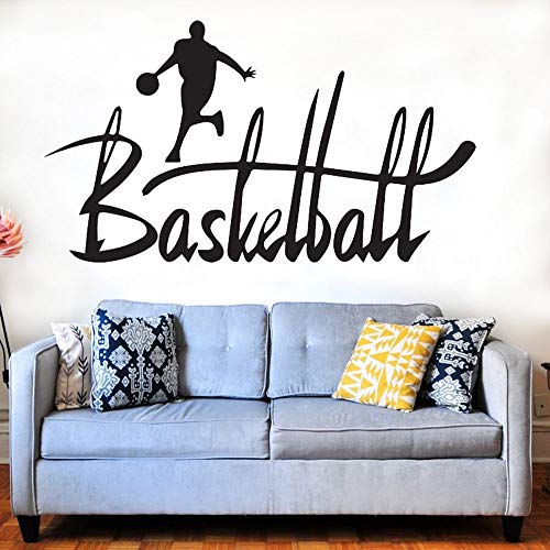 wZUN Calcomanía de caligrafía de Texto de Baloncesto Arte de Pared Baloncesto Deportes hogar y cancha de Baloncesto decoración de Gimnasio extraíble 57X34 cm