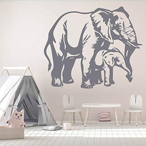 wZUN Calcomanía de Pared de Elefante con diseño de Becerro, Dormitorio Infantil de zoológico, decoración de guardería, Pegatina de Vinilo, Mural extraíble, 50x60 cm