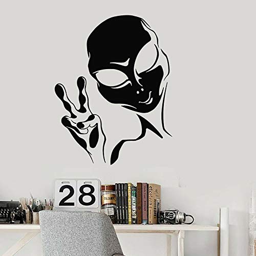 wZUN Calcomanía de Pared Extraterrestre Signo de la Paz Pegatina de Vinilo OVNI habitación Dormitorio decoración de guardería 50X63cm