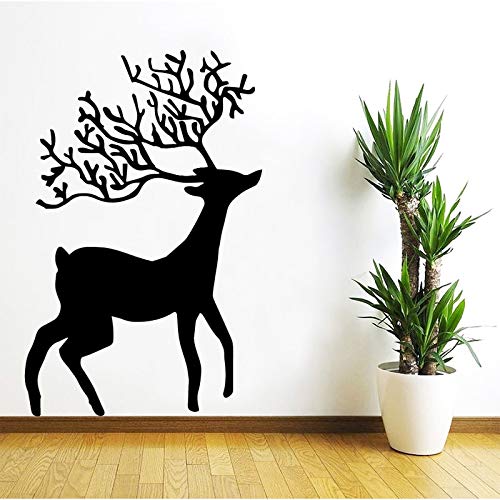 wZUN Deer Animal Funny Kids Room Pegatinas de Pared Vinilo Impermeable Decoraciones para el hogar Sala de Estar Dormitorio calcomanía de Pared 58x89cm
