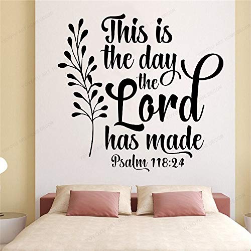wZUN Este es el día Cita Tatuajes de Pared versículos de la Biblia Pegatinas de Pared de Vinilo decoración del hogar Mural de Arte de Pared extraíble 63X66 cm