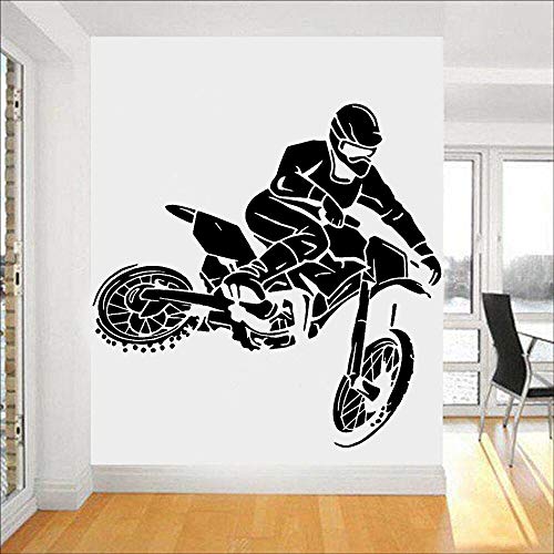 wZUN Etiqueta de la Pared de la Motocicleta Estilo de Dibujos Animados Vinilo Pared calcomanía Dormitorio Techo Armario decoración del hogar 28X28 cm