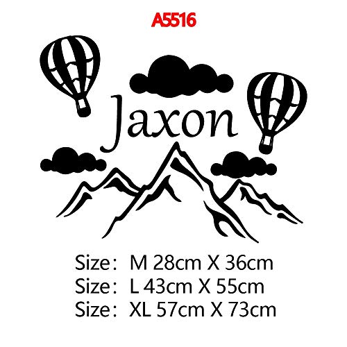 wZUN Globo de Nombre Personalizado decoración del hogar Vinilo Adhesivo de Pared Impermeable Pegatina de Pared decoración del hogar 33X43cm