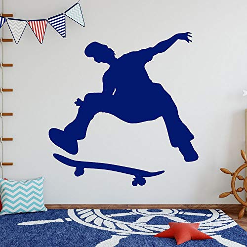 wZUN Niño patineta Flip Silueta Arte Pared calcomanía patineta Deportes Pegatinas Vida Familiar decoración extraíble 85X87cm