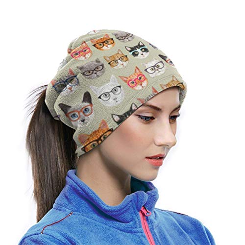 XaMiner Espectaculares Gatos Cara Bufanda Bandanas Cuello Polaco Pasamontañas Diadema Bufanda Tubo Headwrap Calentador de Cuello para Deportes de Polvo