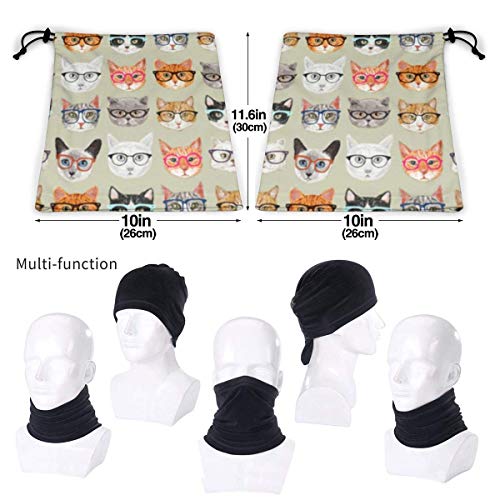 XaMiner Espectaculares Gatos Cara Bufanda Bandanas Cuello Polaco Pasamontañas Diadema Bufanda Tubo Headwrap Calentador de Cuello para Deportes de Polvo