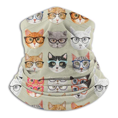 XaMiner Espectaculares Gatos Cara Bufanda Bandanas Cuello Polaco Pasamontañas Diadema Bufanda Tubo Headwrap Calentador de Cuello para Deportes de Polvo