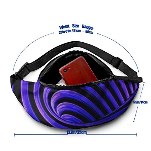 XCNGG Bolso de cintura corriente bolso de cintura de ocio bolso de cintura bolso de cintura de moda Blue Spiral Stripes Fanny Packs for Women and Men Waist Bag Adjustable Belt for Outdoors Workout, Tr