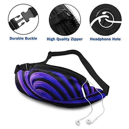 XCNGG Bolso de cintura corriente bolso de cintura de ocio bolso de cintura bolso de cintura de moda Blue Spiral Stripes Fanny Packs for Women and Men Waist Bag Adjustable Belt for Outdoors Workout, Tr