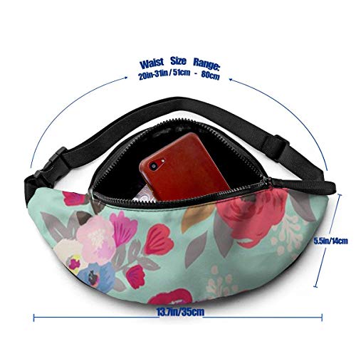 XCNGG Bolso de cintura corriente bolso de cintura de ocio bolso de cintura bolso de cintura de moda Bright Flowers Fanny Packs for Women and Men Waist Bag Adjustable Belt for Outdoors Workout, Traveli