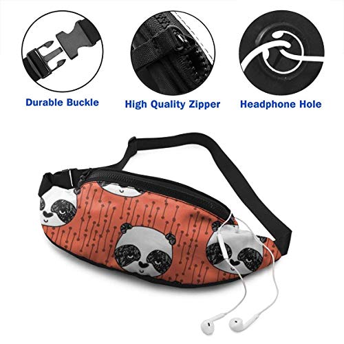 XCNGG Bolso de cintura corriente bolso de cintura de ocio bolso de cintura bolso de cintura de moda Panda Background Fanny Packs for Women and Men Waist Bag Adjustable Belt for Outdoors Workout, Trave