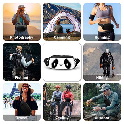 XCNGG Bolso de cintura corriente bolso de cintura de ocio bolso de cintura bolso de cintura de moda Panda Head Fanny Packs for Women and Men Waist Bag Adjustable Belt for Outdoors Workout, Traveling,C