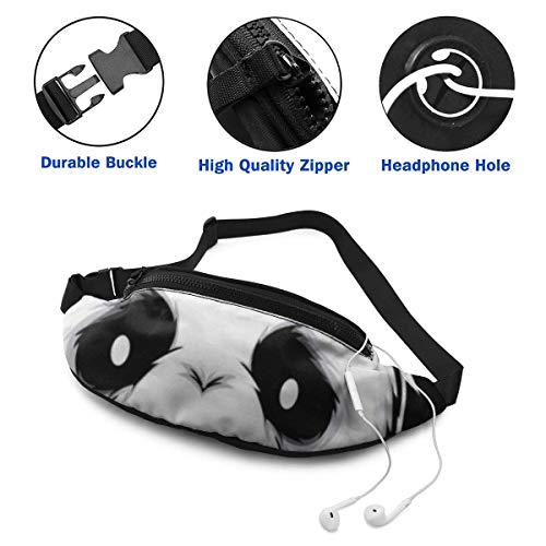 XCNGG Bolso de cintura corriente bolso de cintura de ocio bolso de cintura bolso de cintura de moda Panda Head Fanny Packs for Women and Men Waist Bag Adjustable Belt for Outdoors Workout, Traveling,C
