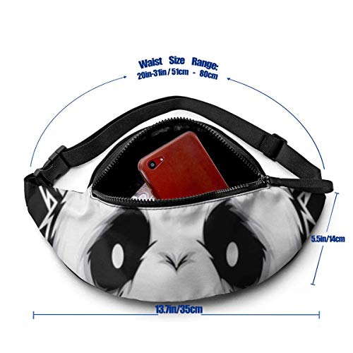XCNGG Bolso de cintura corriente bolso de cintura de ocio bolso de cintura bolso de cintura de moda Panda Head Fanny Packs for Women and Men Waist Bag Adjustable Belt for Outdoors Workout, Traveling,C