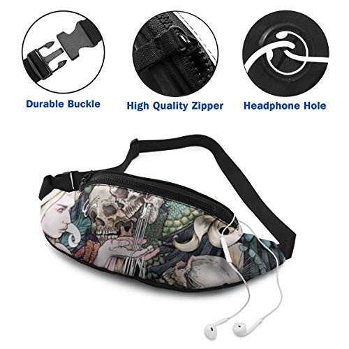 XCNGG Bolso de la Cintura del Ocio Bolso Que acampa Bolso del montañismo Waist Pack Bag for Men&Women, Akita Inu Dog Utility Hip Pack Bag with Adjustable Strap for Workout Traveling Casual Running