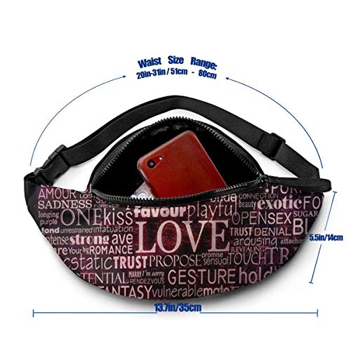 XCNGG Bolso de la cintura del ocio bolso que acampa bolso del montañismo Waist Pack Bag for Men&Women, Mother's Day Flowers Utility Hip Pack Bag with Adjustable Strap for Workout Traveling Casual Runn