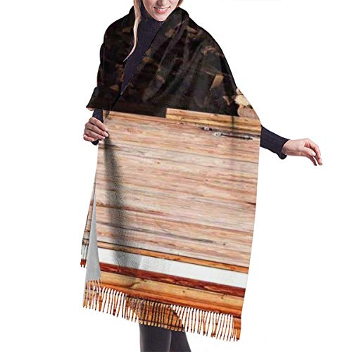XCNGG Bufanda con flecos de cachemira de imitación chal bufanda larga de moda Women Scarves Rustic Battered Stone House Cashmere-like Shawl Stole Scarf