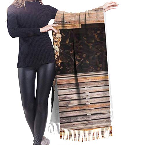 XCNGG Bufanda con flecos de cachemira de imitación chal bufanda larga de moda Women Scarves Rustic Battered Stone House Cashmere-like Shawl Stole Scarf