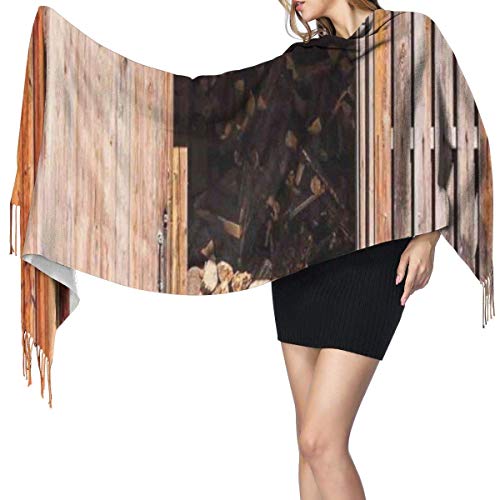 XCNGG Bufanda con flecos de cachemira de imitación chal bufanda larga de moda Women Scarves Rustic Battered Stone House Cashmere-like Shawl Stole Scarf