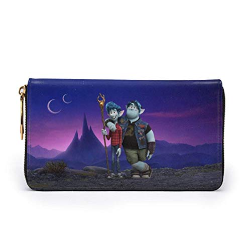 XCNGG Cartera en adelante que bloquea Carteras de cuero genuino Cartera con doble cremallera Organizador Bolsa de embrague Titular de la tarjeta de crédito Monedero de gran capacidad Bolsa de teléfono