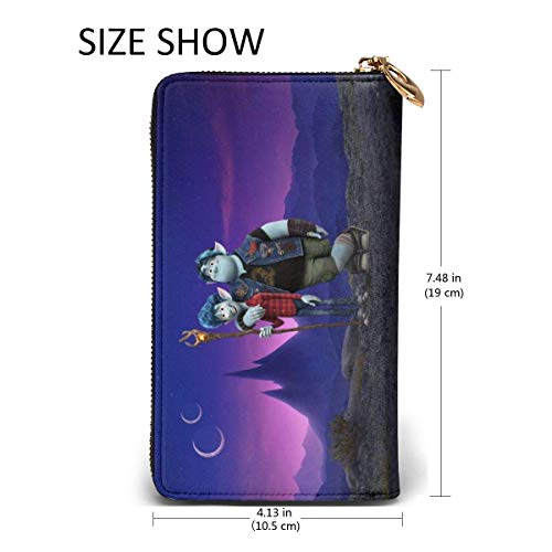 XCNGG Cartera en adelante que bloquea Carteras de cuero genuino Cartera con doble cremallera Organizador Bolsa de embrague Titular de la tarjeta de crédito Monedero de gran capacidad Bolsa de teléfono