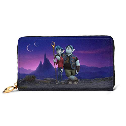 XCNGG Cartera en adelante que bloquea Carteras de cuero genuino Cartera con doble cremallera Organizador Bolsa de embrague Titular de la tarjeta de crédito Monedero de gran capacidad Bolsa de teléfono