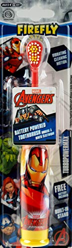 Xen-Labs - Firefly Marvel - Cepillo de dientes eléctrico funciona con pilas, diseño Iron Man/Captain America, 100 ml