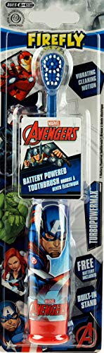 Xen-Labs - Firefly Marvel - Cepillo de dientes eléctrico funciona con pilas, diseño Iron Man/Captain America, 100 ml