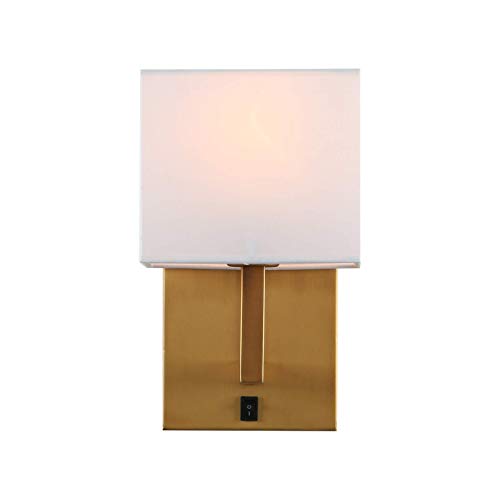 XHCP Iluminación Accesorios de Aplique de Pared de Pantalla de Lino Moderno Vintage, al Lado de la lámpara de Pared LED con Interruptor de Pared para Sala de Estar Habitaciones Hotel E27 Tornillo