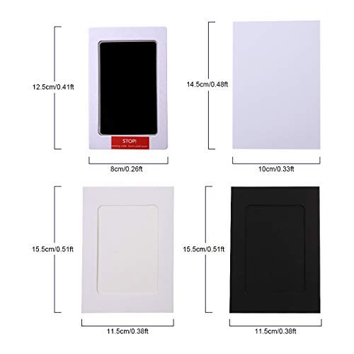 Xiangmall Kit Huella Bebe Clean Touch Almohadilla de Tinta con marco de Fotos de Papel Tarjetas de Impresión Clips de Madera Cuerda de Cáñamo Kit Huellas Familia Regalo Recuerdos (negro)