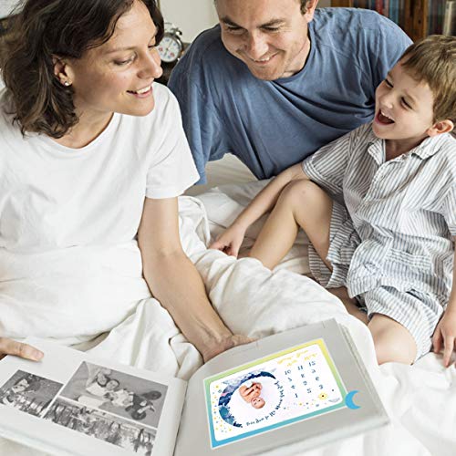 Xiangmall Manta Mensual Bebe Franela Manta de Hito Fondo de Fotografía con Marco para Recién Nacido Niños Niñas Baby Shower Regalo (Luna)