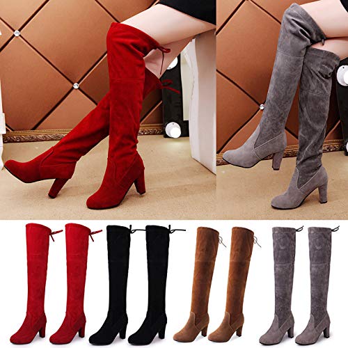 Xiaolian - Elegantes botas para mujer de tacón alto, antideslizantes, transpirables para fiestas