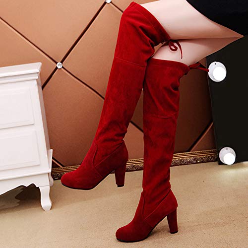 Xiaolian - Elegantes botas para mujer de tacón alto, antideslizantes, transpirables para fiestas