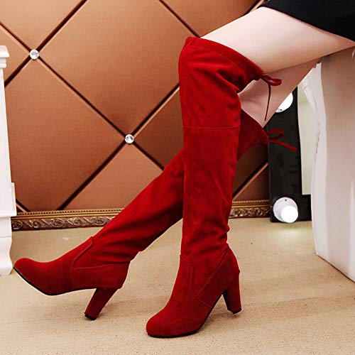 Xiaolian - Elegantes botas para mujer de tacón alto, antideslizantes, transpirables para fiestas